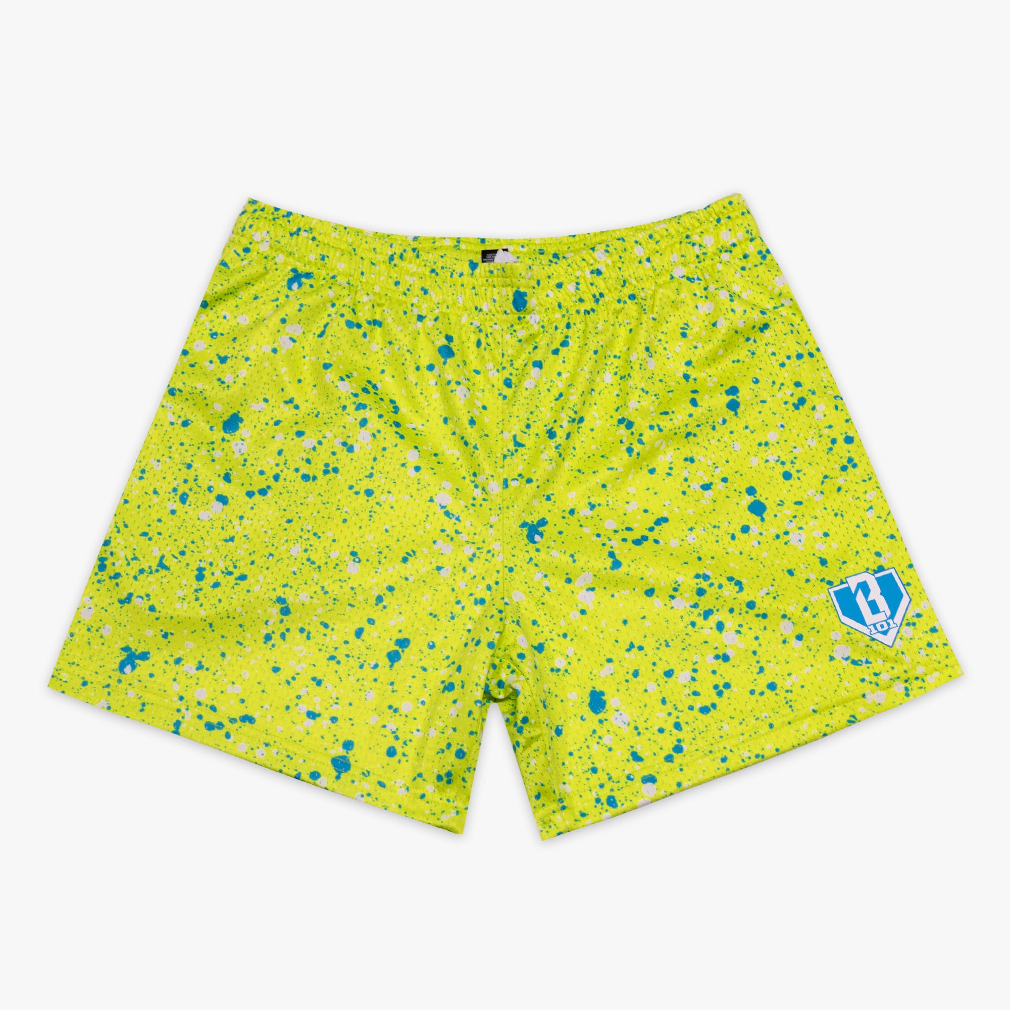 Splatter Shorts - Highlighter Yellow